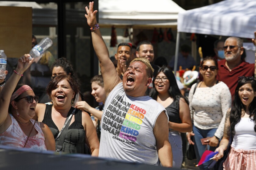 Fans cheer during a musical performance
