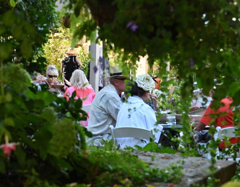Guests will be dining in the garden at the Summer Garden Party 2021 at Sherman Library and Gardens on Aug. 28.
