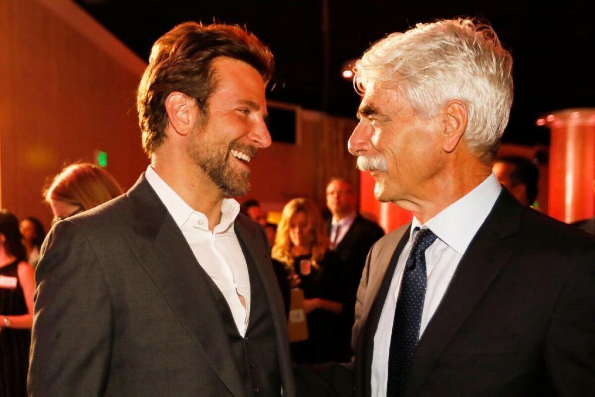 Bradley Cooper, left, director and costar of "A Star is Born," nominated for best picture, with supporting actor nominee Sam Elliott at the nominees luncheon.