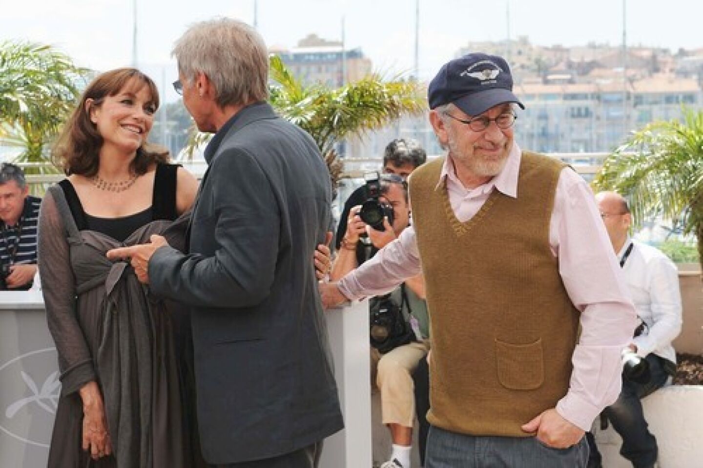 Karen Allen, Harrison Ford and Steven Spielberg arrive at the Cannes premiere for "Indiana Jones and the Kingdom of the Crystal Skull."