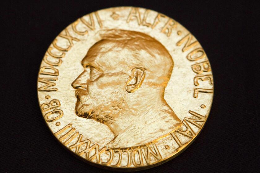 (FILES) This file picture taken on December 10, 2010 shows the front of the Nobel medal awarded to the Nobel Peace Prize laureate for 2010, jailed Chinese dissident Liu Xiabo. - This year, no less than 331 individuals and organizations have been nominated for the prestigious award to be awarded on Friday in Oslo. In other words, the scope of possibilities is considerable for the five members of the Norwegian committee responsible for appointing the laureate. (Photo by BERIT ROALD / SCANPIX NORWAY / AFP)BERIT ROALD/AFP/Getty Images ** OUTS - ELSENT, FPG, CM - OUTS * NM, PH, VA if sourced by CT, LA or MoD **