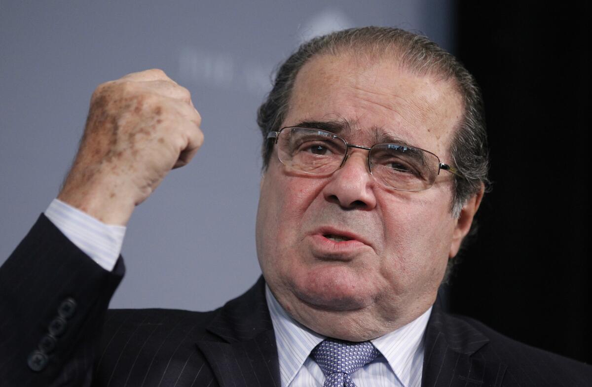 Supreme Court Justice Antonin Scalia participates at the third annual Washington Ideas Forum at the Newseum in Washington in October 2011.