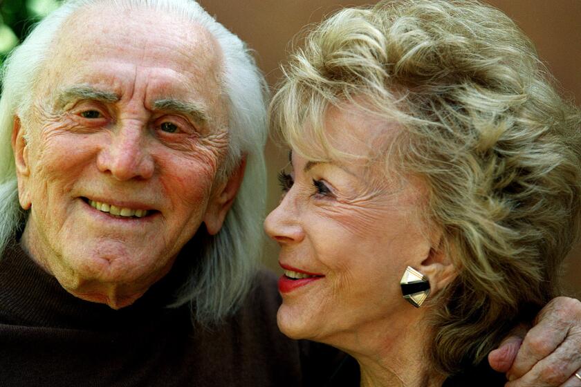 Kirk and Anne Douglas at their Beverly Hills home in 2002.
