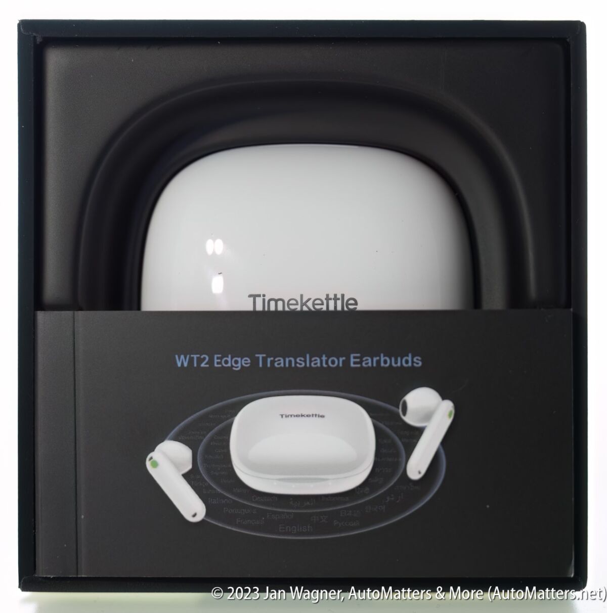 The open box with the case inside.