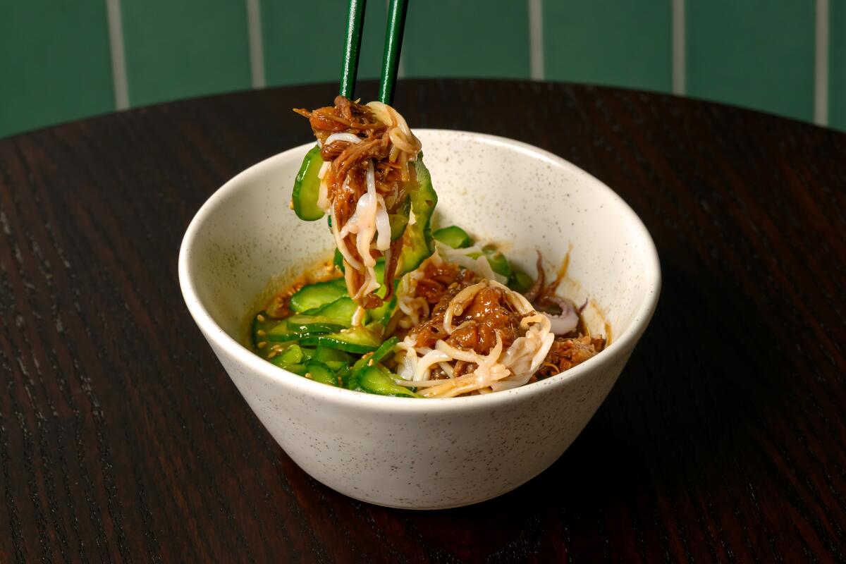 At Firstborn, chef Anthony Wang swaps the traditional pork for oxtail in his zhajiangmian.