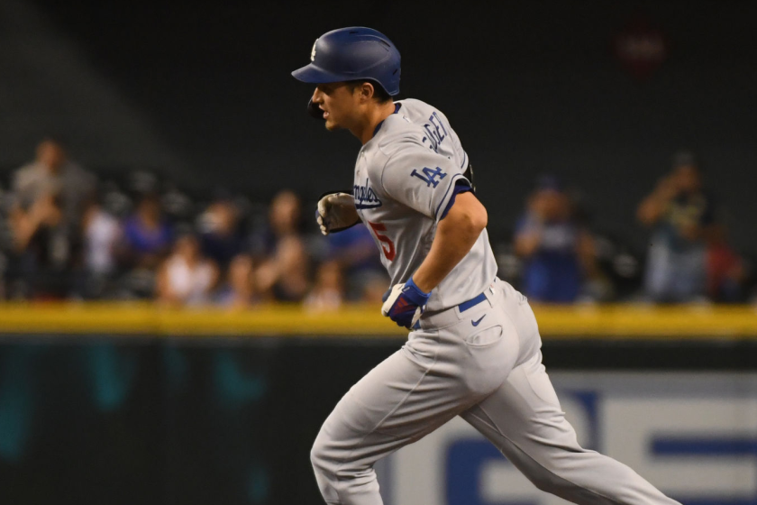 PHOENIX, ARIZONA - SEPTEMBER 26: Corey Seager #5 of the Los Angeles Dodgers.