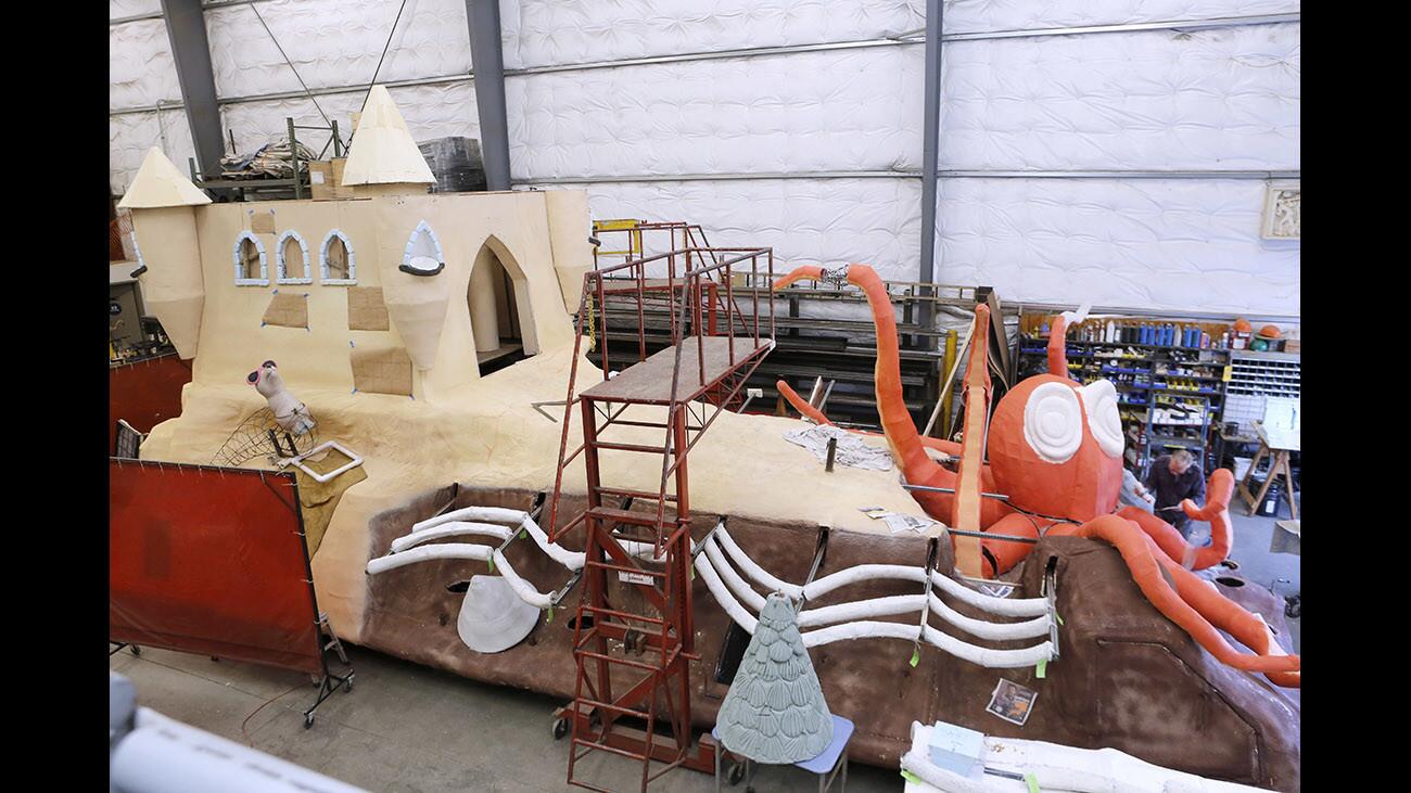 Photo Gallery: Burbank Rose Parade float coming along, passing inspections