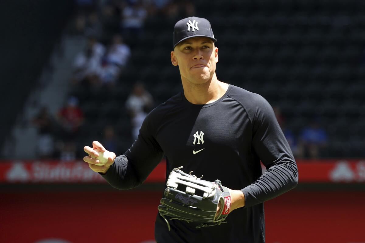 Yankees slugger Judge expected back Tuesday from hip injury - The San Diego  Union-Tribune