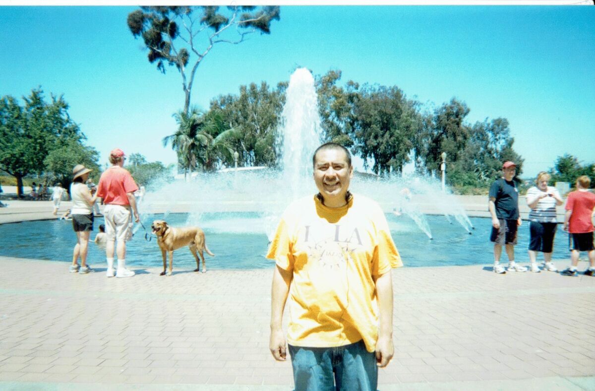 Family photo at Balboa Park of Ruben Nunez, who died in August 2015 at the San Diego Central Jail of a psychiatric condition known as psychogenic water intoxication. Courtesy photo