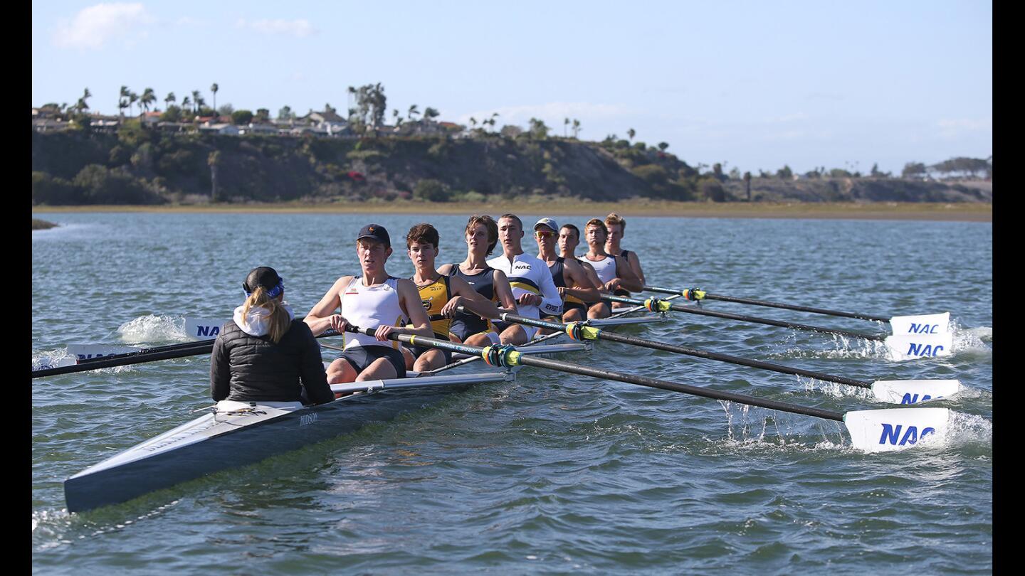 Photo Gallery: Newport Harbor Varsity 8 team row in practice