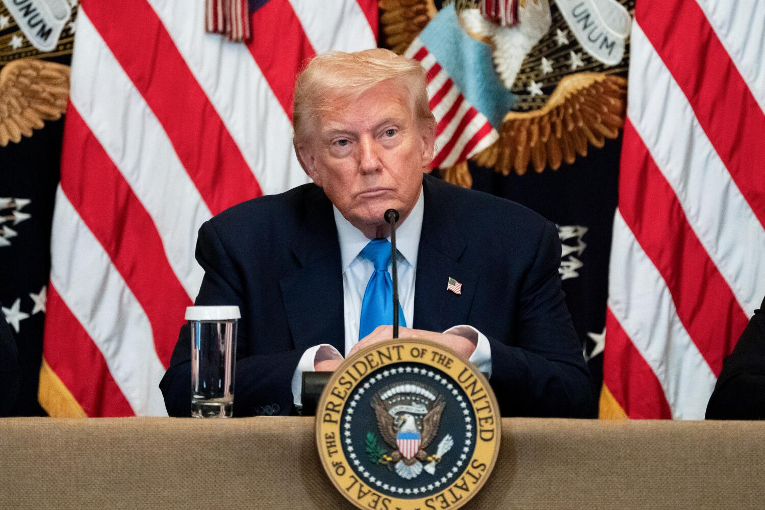 US President Donald Trump during a