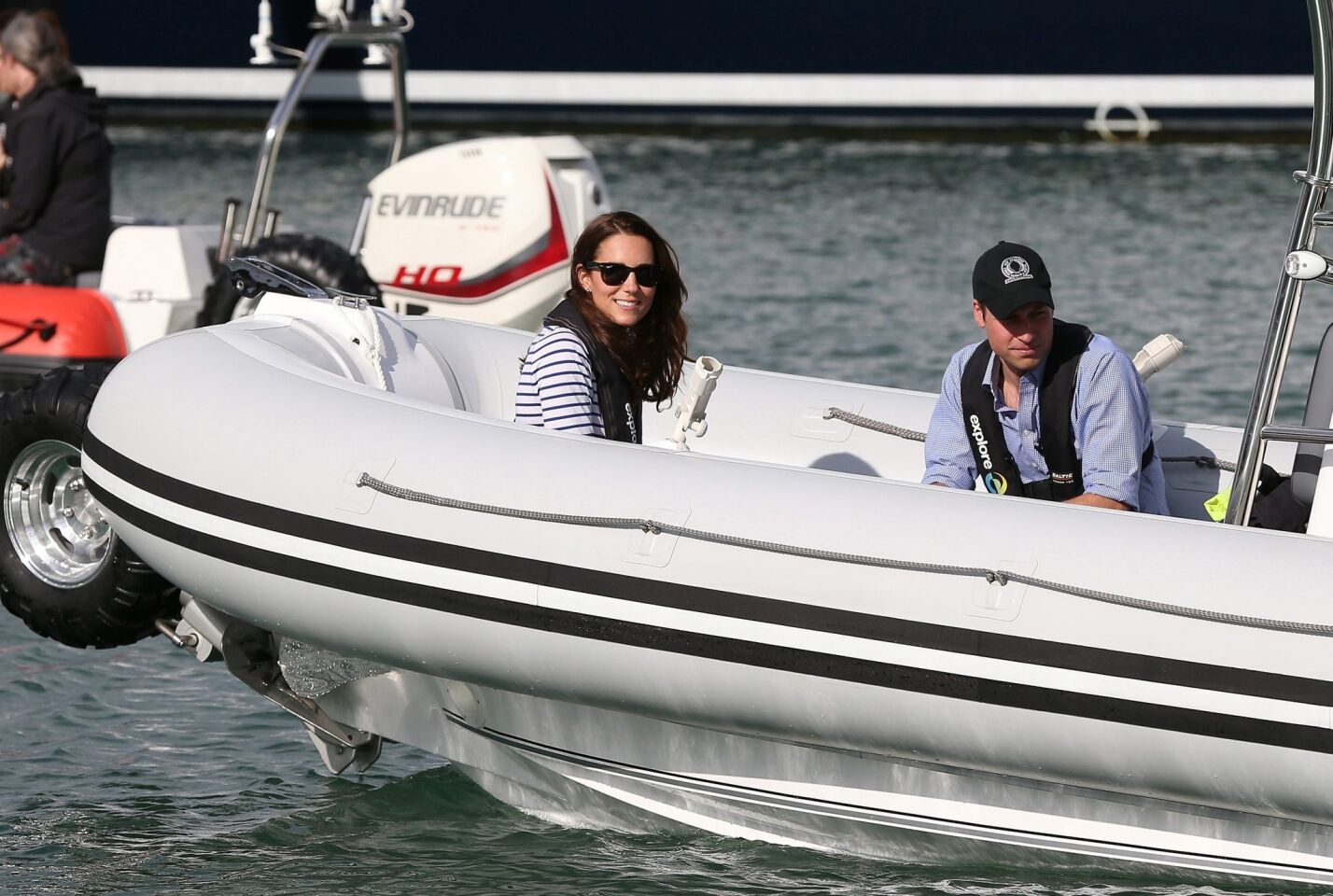 The couple sets off for West Park Marina in a Sealegs boat.