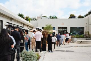 Guests begin lining up for new ptisserie Fondry, in Eagle Rock, half an hour before doors open.