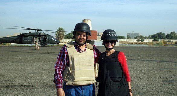 Saad Khalaf with Baghdad Bureau Chief Tina Susman just before his second-ever ride in a Blackhawk helicopter last fall. The photos and impressions included here are from his first-ever Blackhawk ride in June 2007.