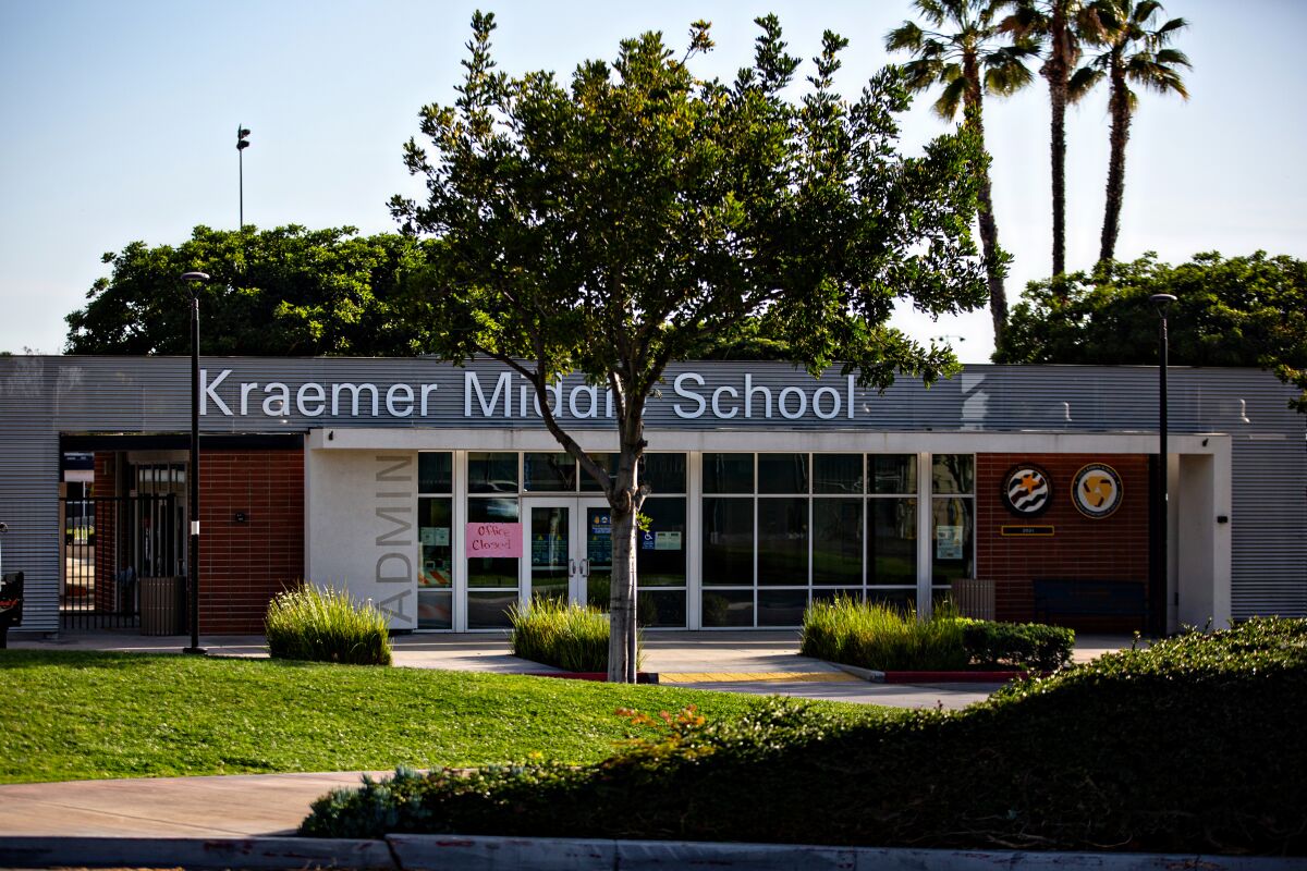Kraemer Middle School in Placentia.