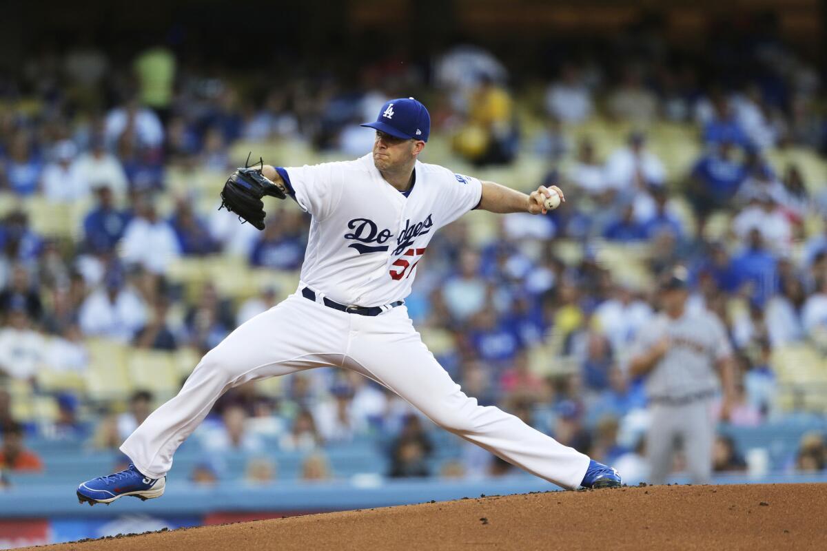 Dodgers starting pitcher Alex Wood