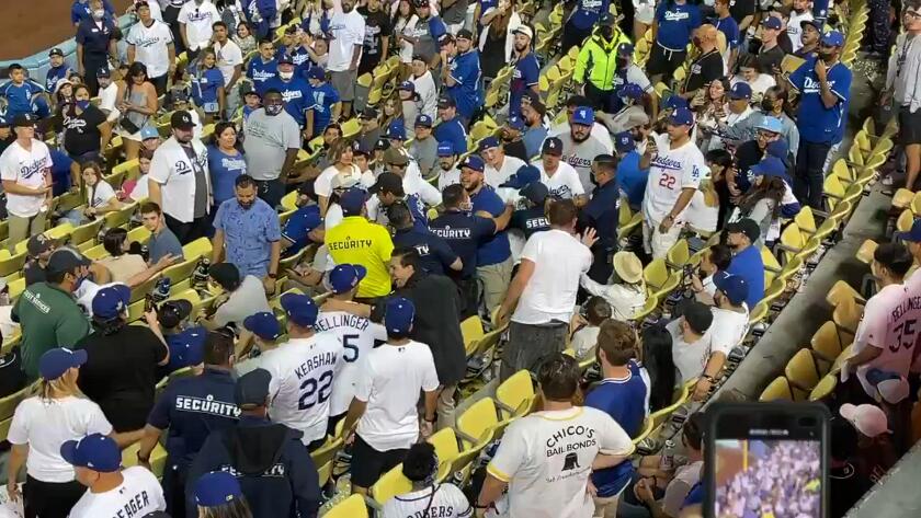 Fair or not, Dodger Stadium has earned a reputation for fan brawls - Los  Angeles Times