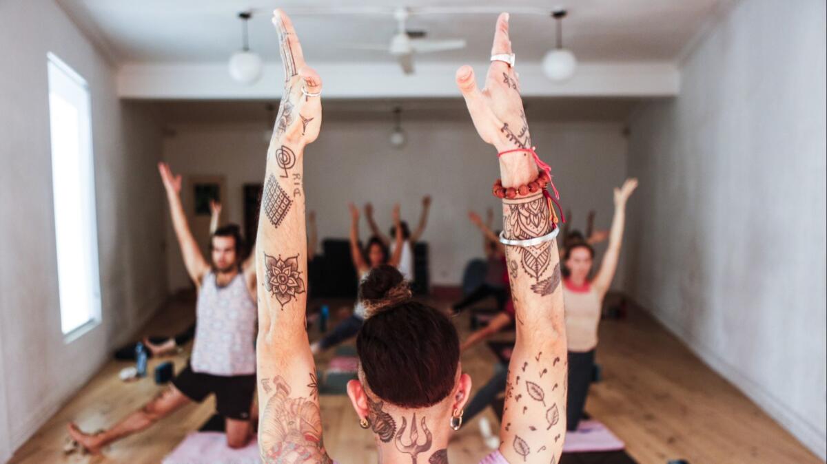 Puja teaches a community class in the Silver Lake neighborhood of Los Angeles.