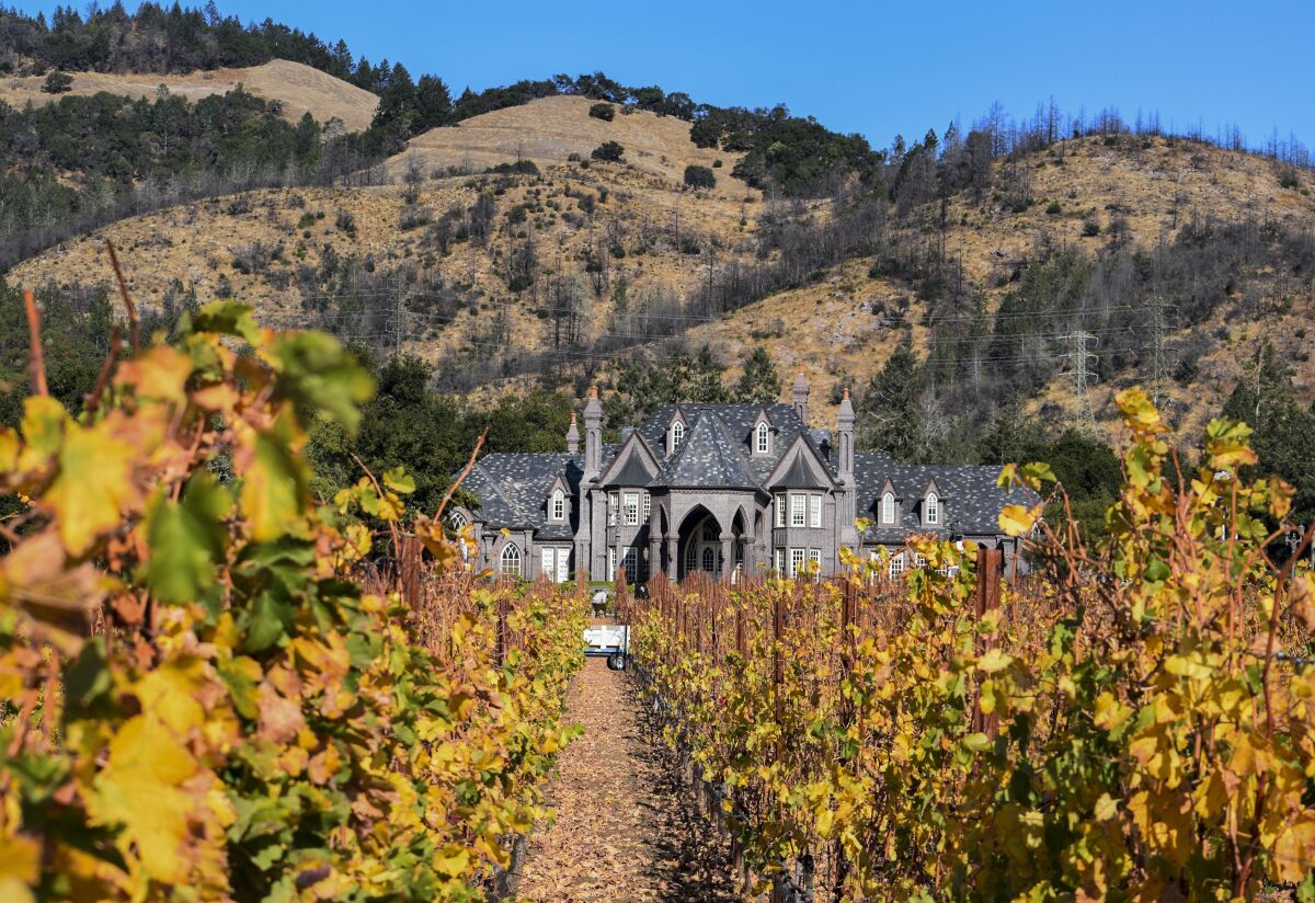Visitors to Ledson Winery & Vineyards in Kenwood, Calif., are greeted by what the owners call "the Castle" among the vineyards.