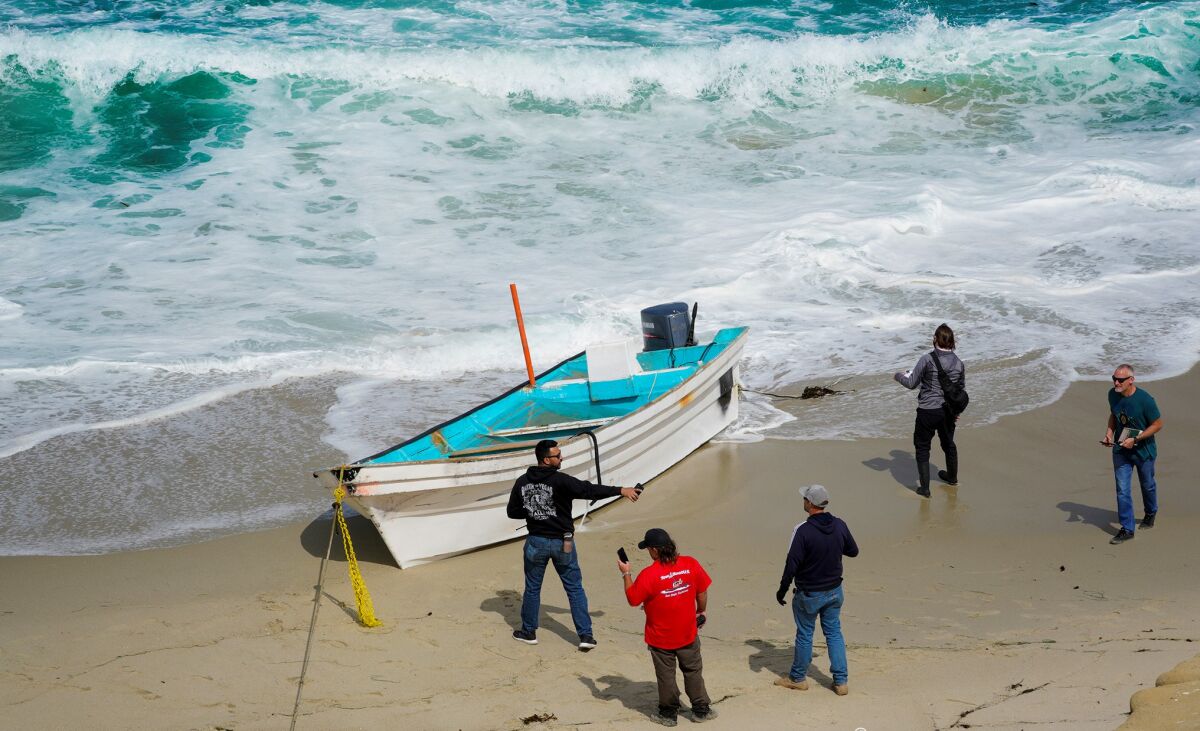 A panga went to shore in La Jolla early May 20. One person died.