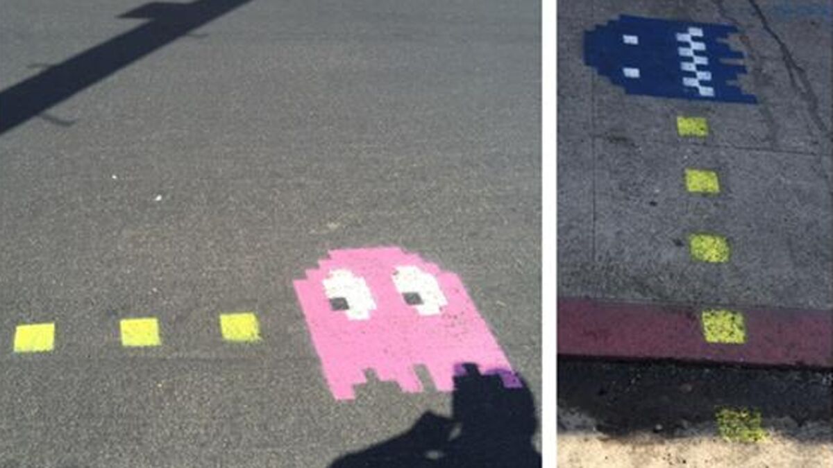 Pac-Man street art in downtown L.A.