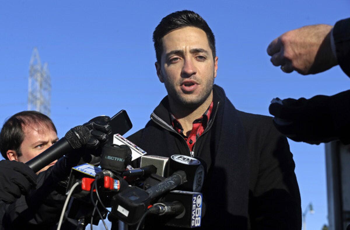 Milwaukee Brewers outfielder Ryan Braun talks about his baseball suspension outside Miller Park last fall.
