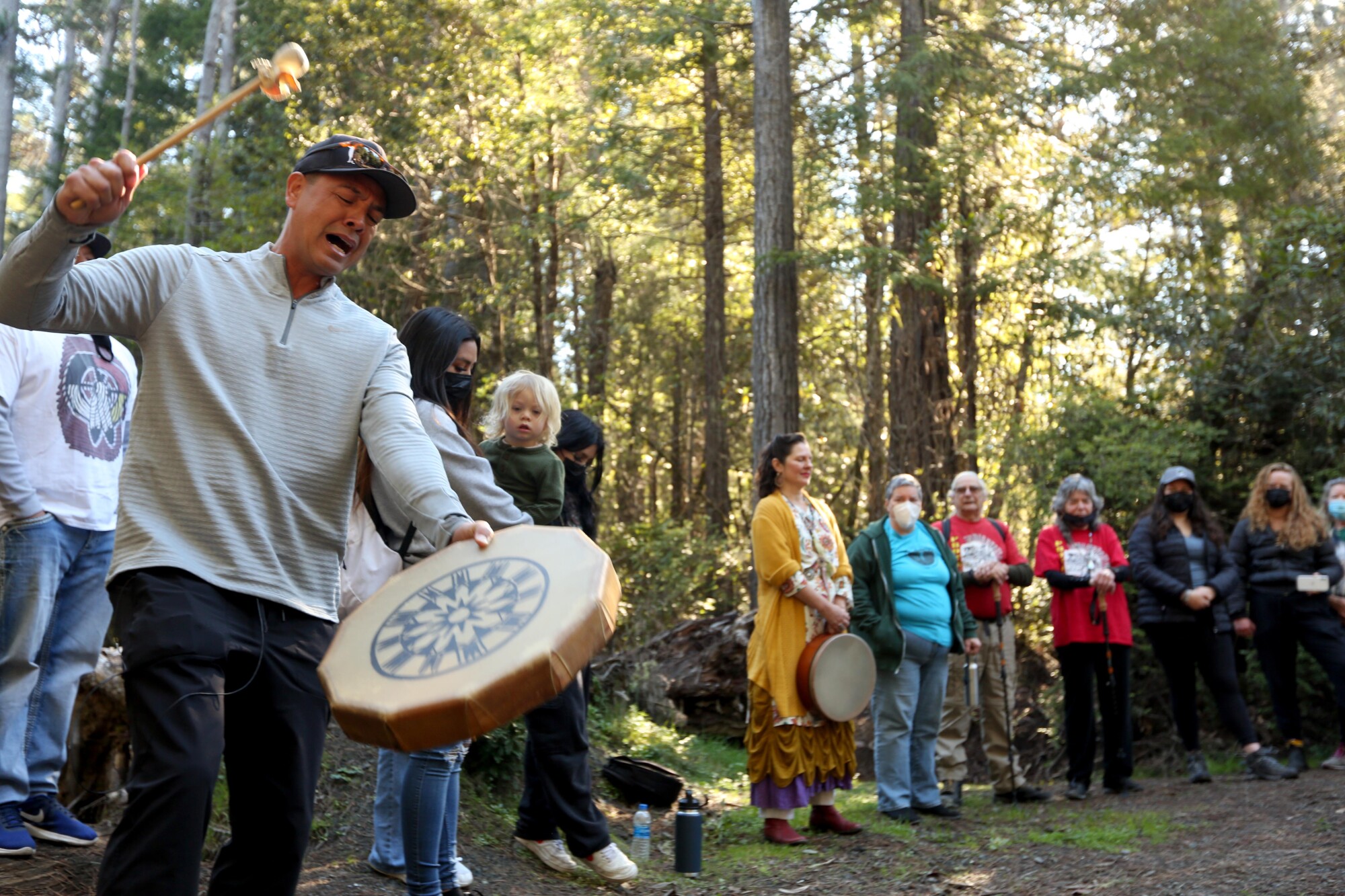 Michael Hunter starts a demonstration in Jackson Demonstration State Forest.