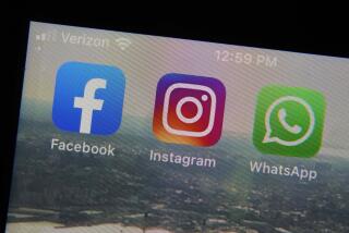 FILE - Mobile phone app logos for, from left, Facebook, Instagram and WhatsApp 