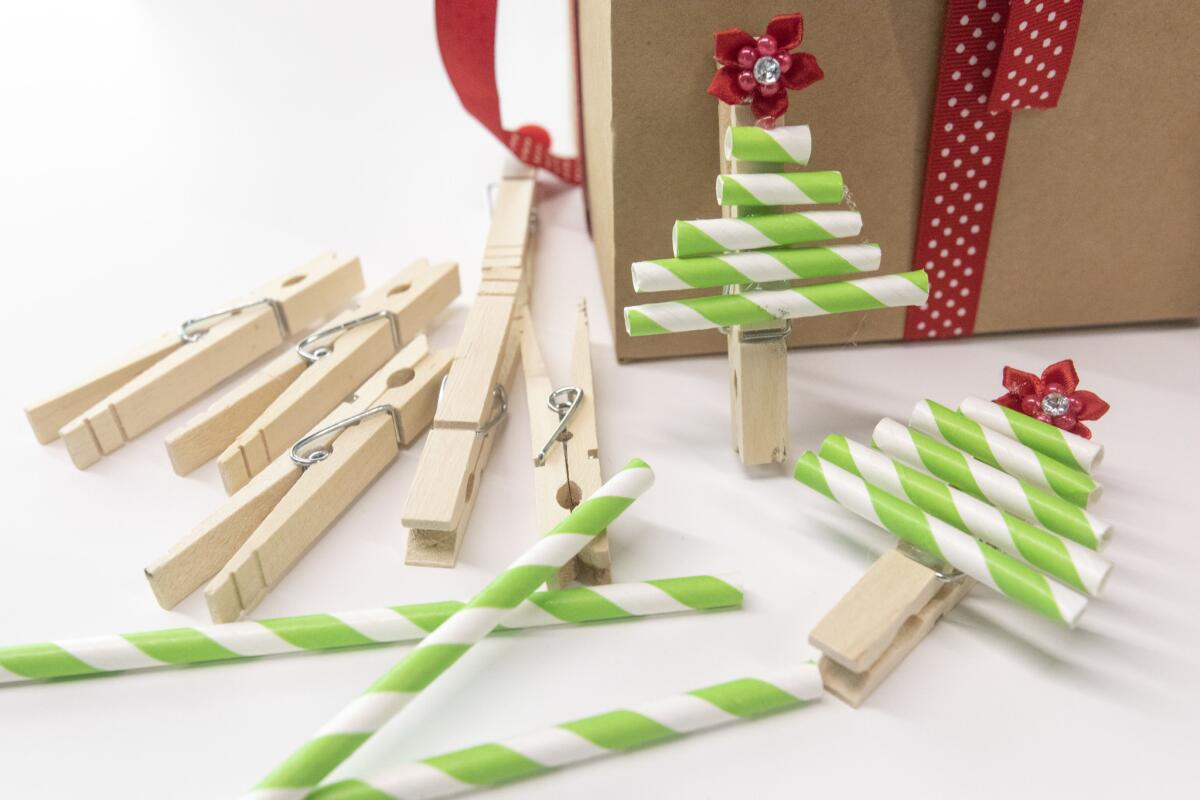 Clothespins help add a creative touch to your gift wrapping.
