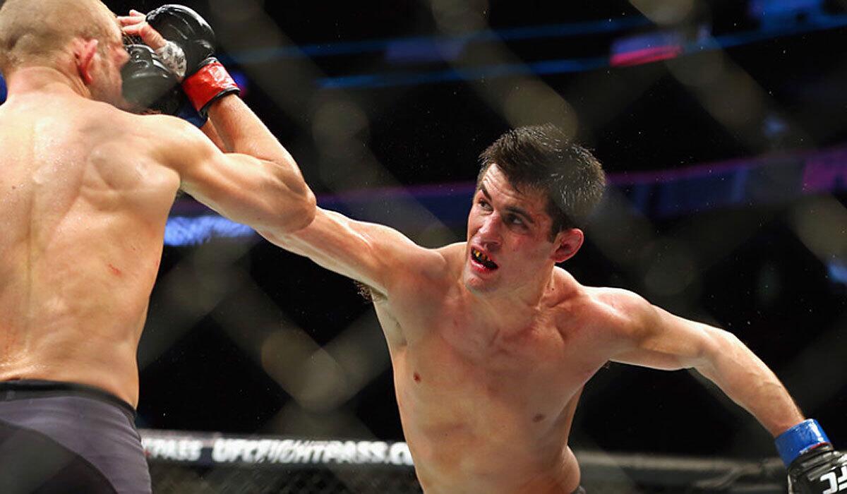 Dominick Cruz, right, punches T.J. Dillashaw during UFC Fight Night 81 on Jan. 17.
