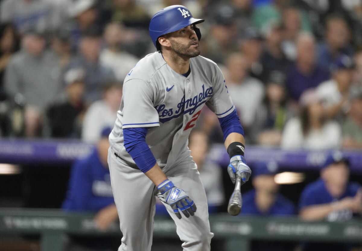 Dodgers' J.D. Martinez to sit out vs. A's to rest injury - Los
