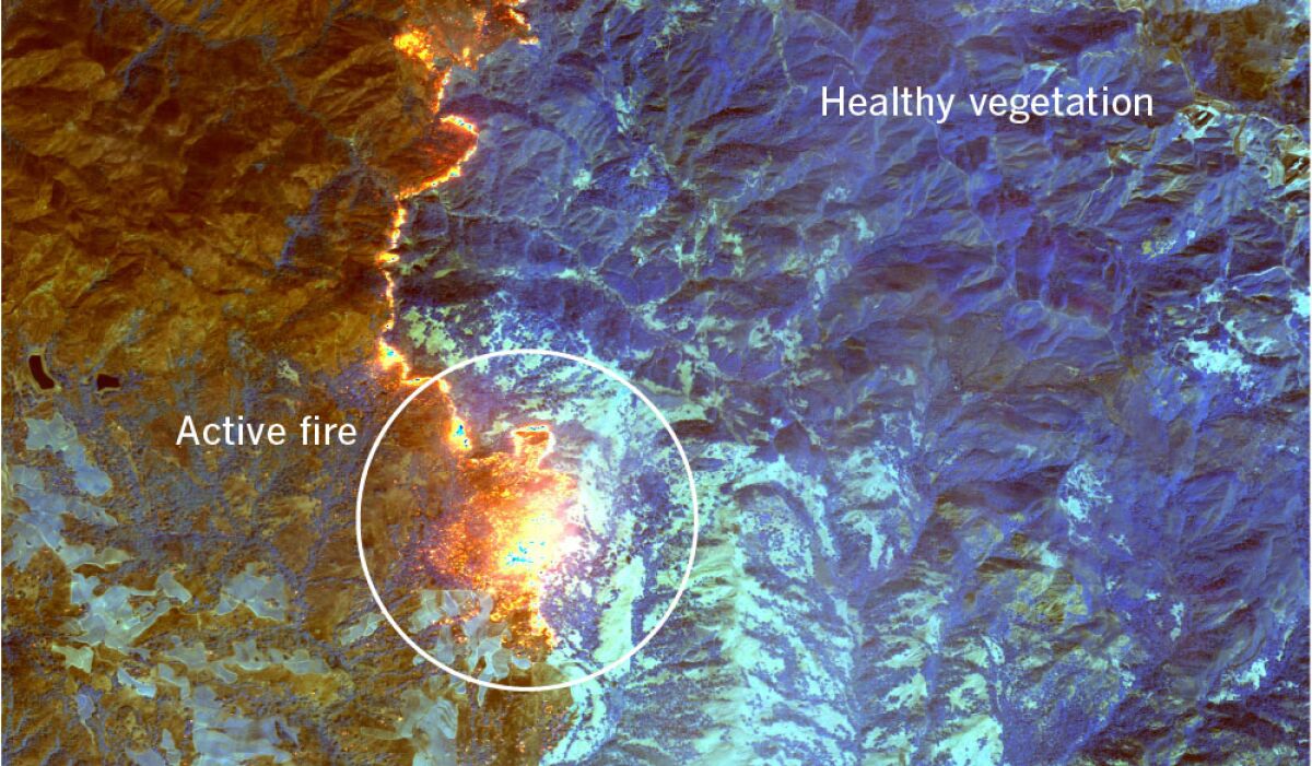 Kincade fire satellite image