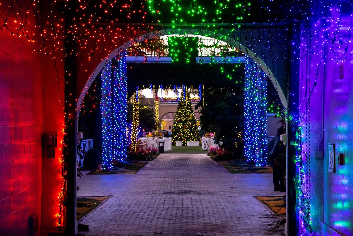 A view of the Snow N Glow festival at the Del Mar Fairgrounds.