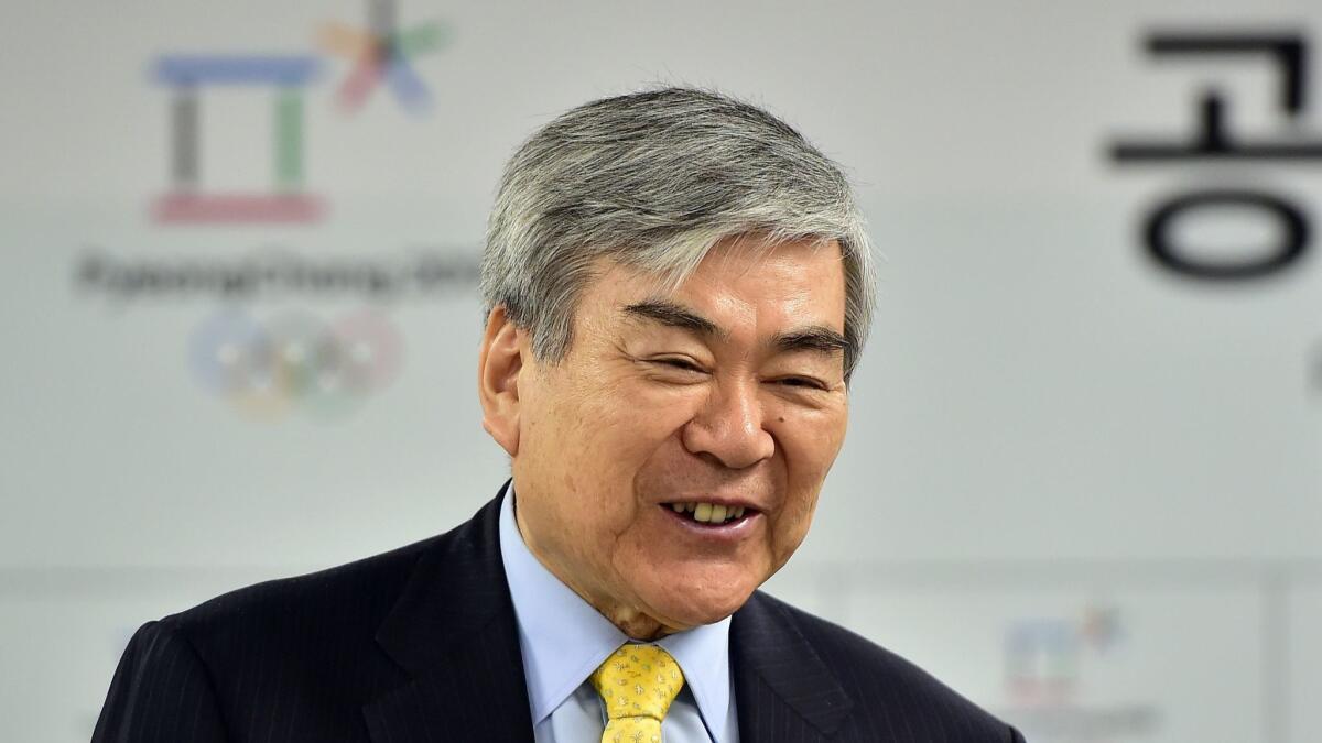 Late Korean Air Chief Executive Cho Yang-ho at a Pyeongchang Winter Olympics event in Seoul. Cho died Sunday at a hospital in Los Angeles.