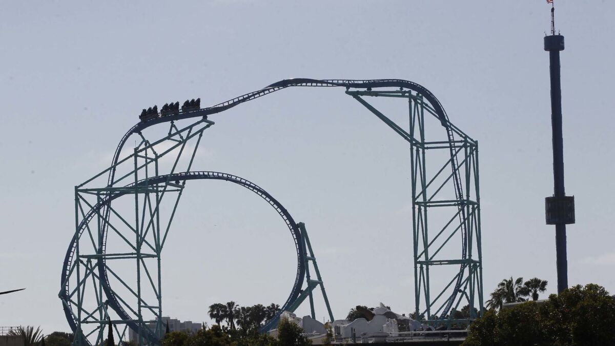 The Electric Eel roller-coaster opened May 10 at SeaWorld San Diego.