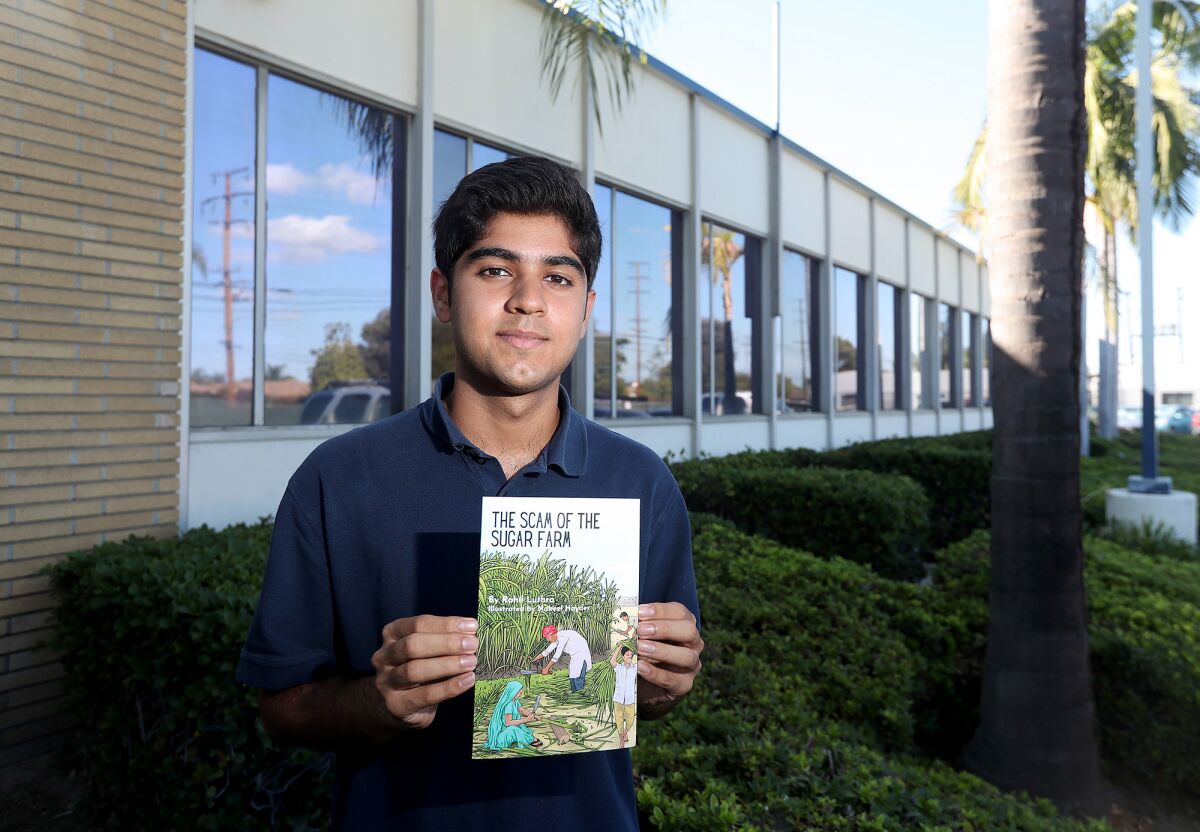 Rahil Luthra, a student at Oxford Academy in Cypress, wrote a children's book, "The Scam of the Sugar Farm."