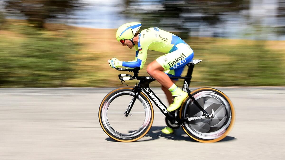 Peter Sagan competes during the individual time trial in the sixth stage of the Tour of California on Friday in Santa Clarita.