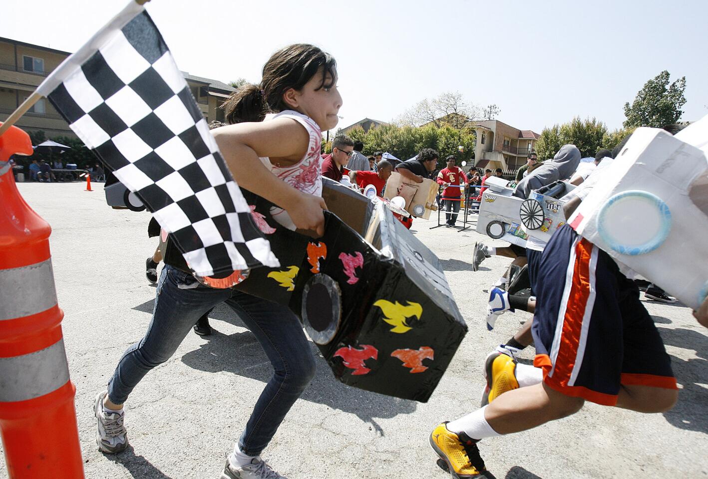 Photo Gallery: Custom-made cardboard cars raced at Tobinworld in Glendale