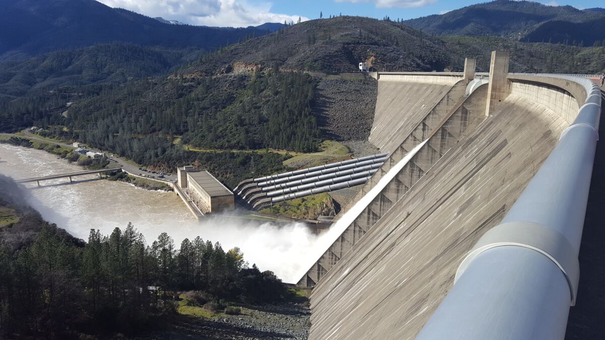 For the first time in almost two decades, water was released in February 2017 from the topmost gates of the Shasta Dam.