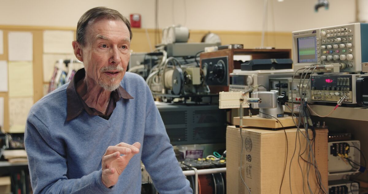 Carver Mead in his lab at Caltech.