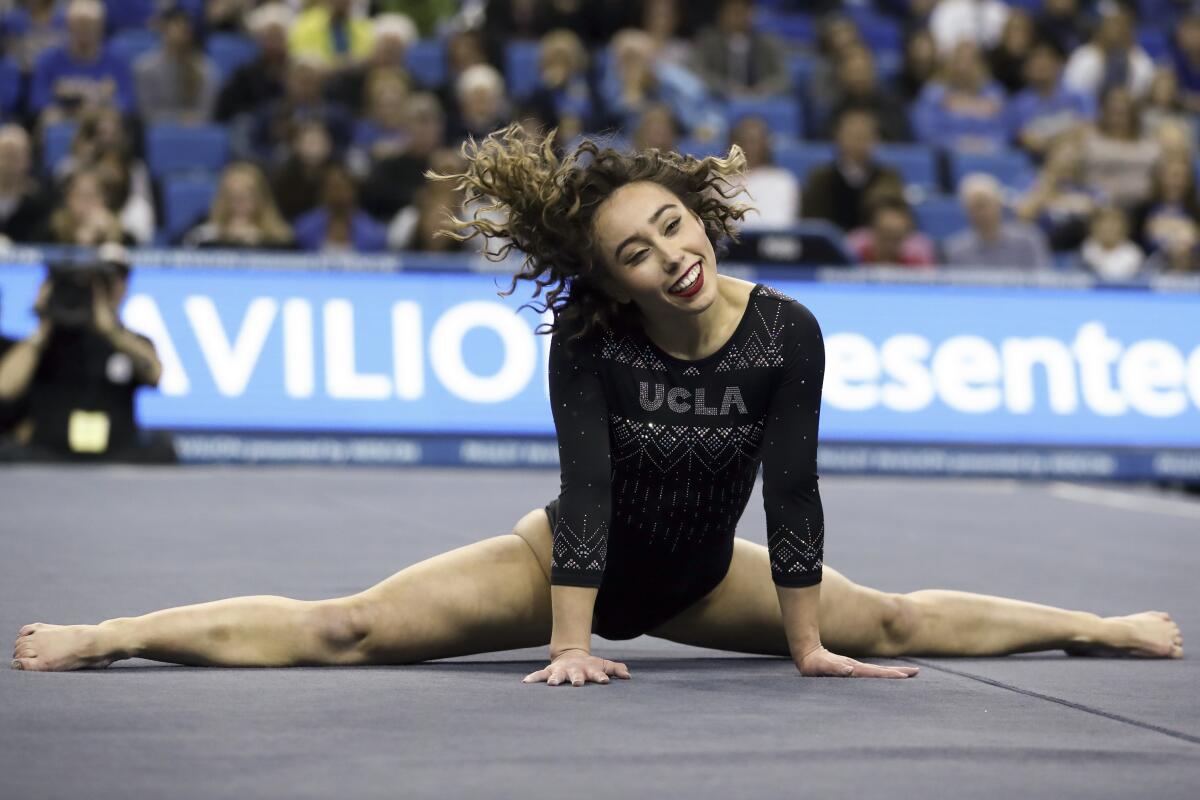 UCLA's Katelyn Ohashi performs during an NCAA gymnastics meet.