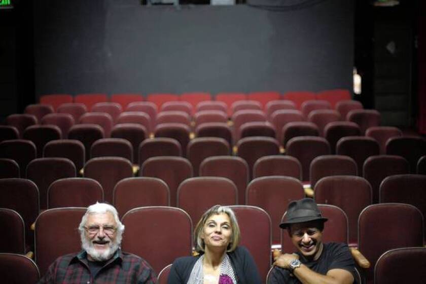 James Whitmore Jr., left, Aliah Whitmore and Jacob Whitmore at the Hayworth Theatre.