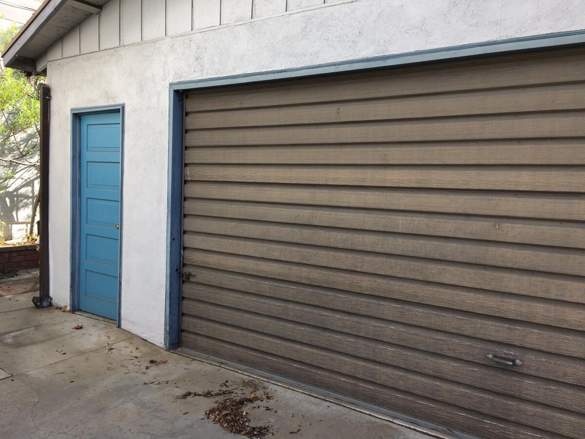 A garage with pitched roof 