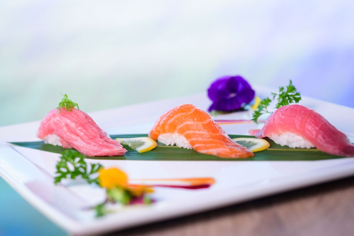 Guests can choose from a wide variety of sushi and sashimi.