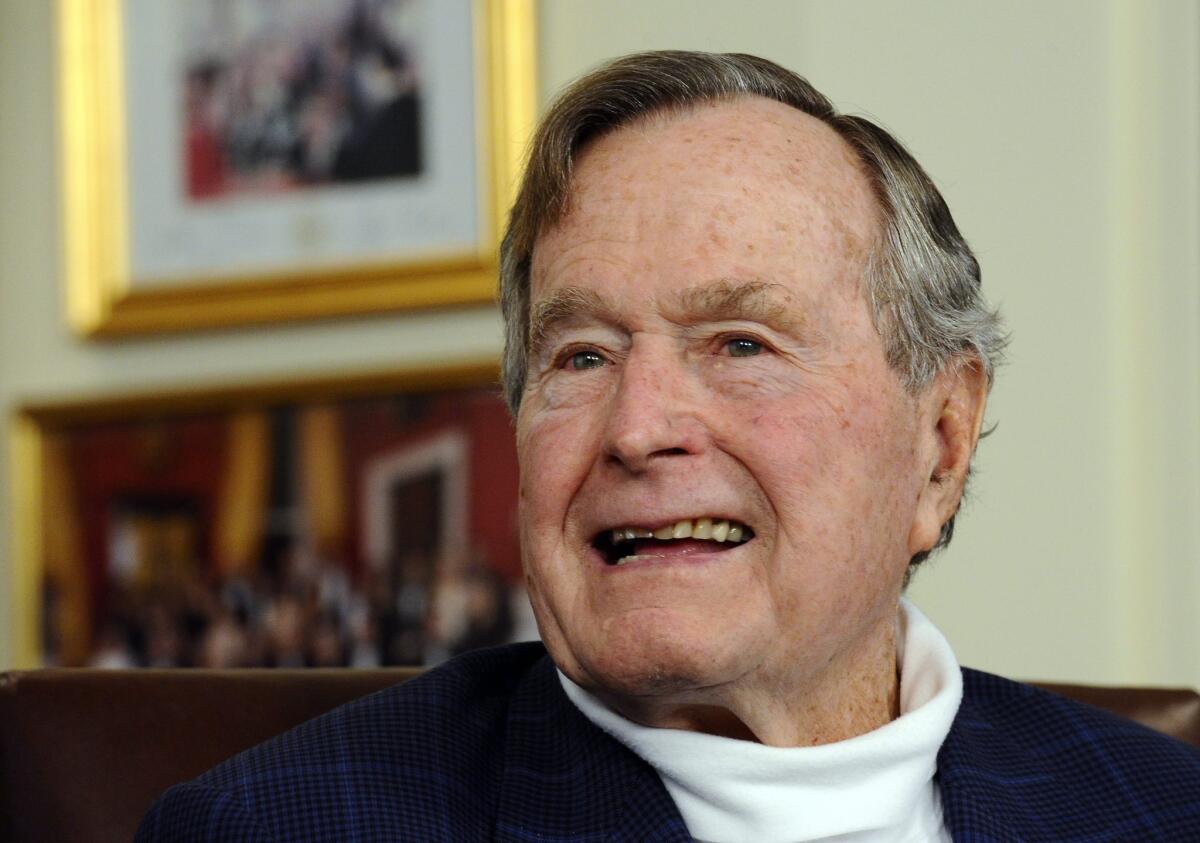 Former President George H.W. Bush in his office in Houston in 2012.