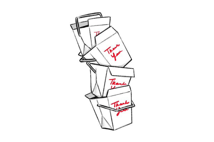 illustration of takeout boxes