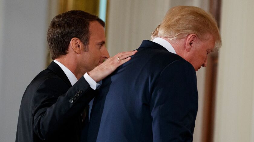 Presidents Trump and Emmanuel Macron