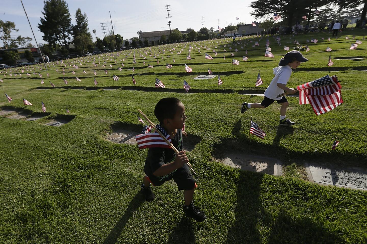 'Flag laying' at L.A. cemetery