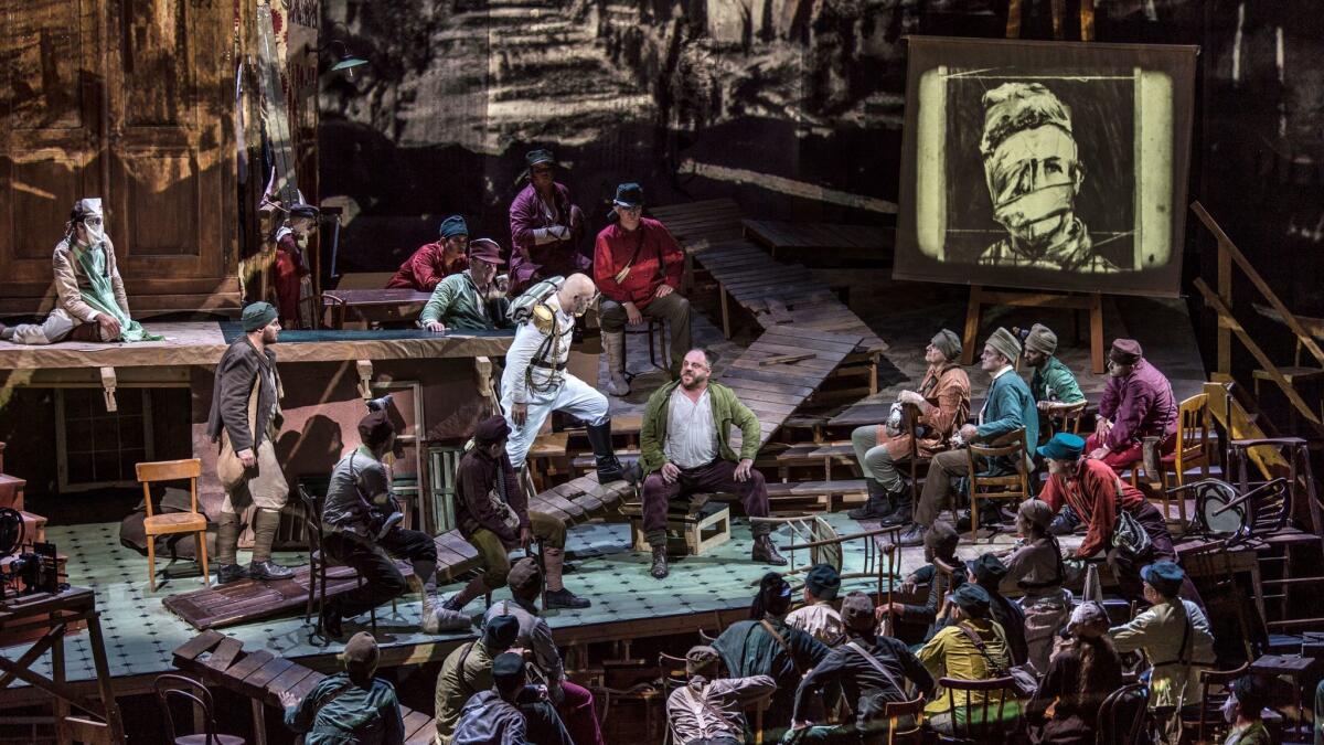 William Kentridge's Salzburg Festival production of Berg's 'Wozzeck' with Matthias Goerne (seated in the center) in the title role (Ruth Walz / Salzburg Festival)