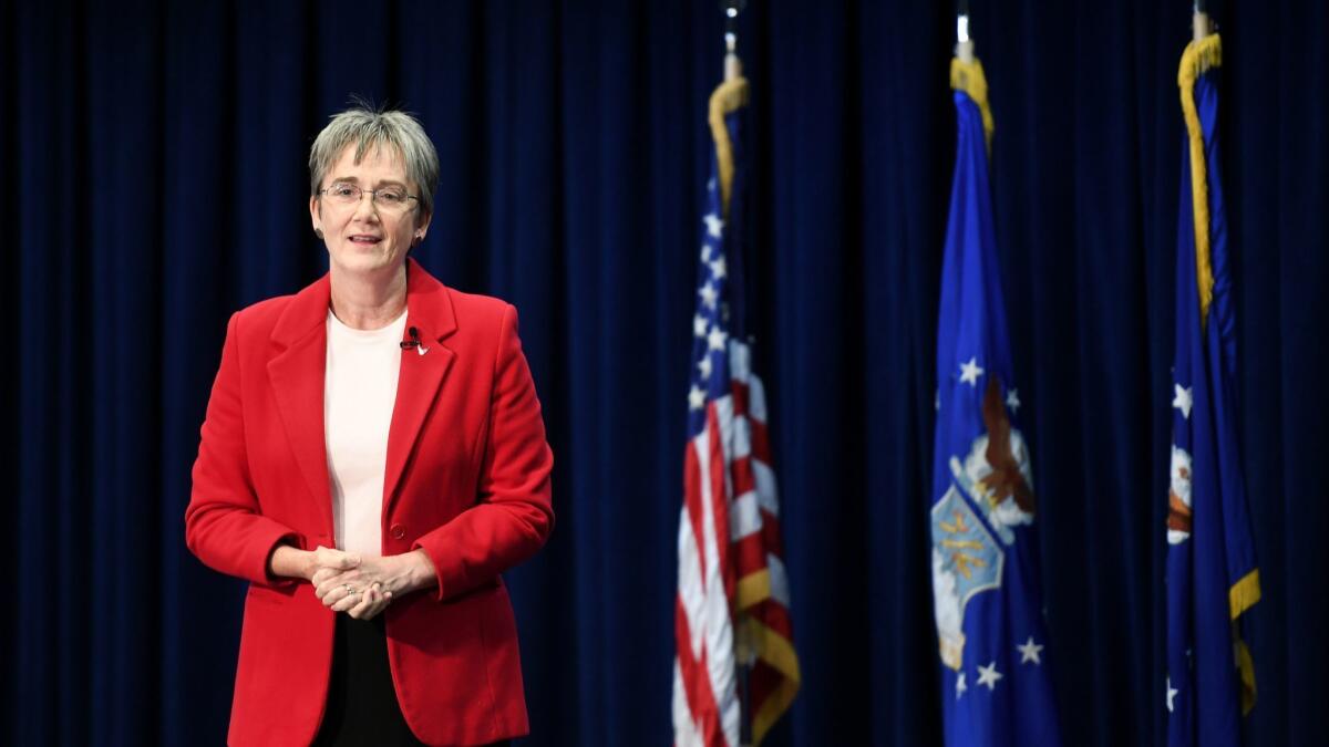 Air Force Secretary Heather Wilson in December.